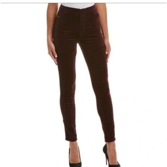 J brand velvet deep mulberry high rise skinny - Picture 3 of 13